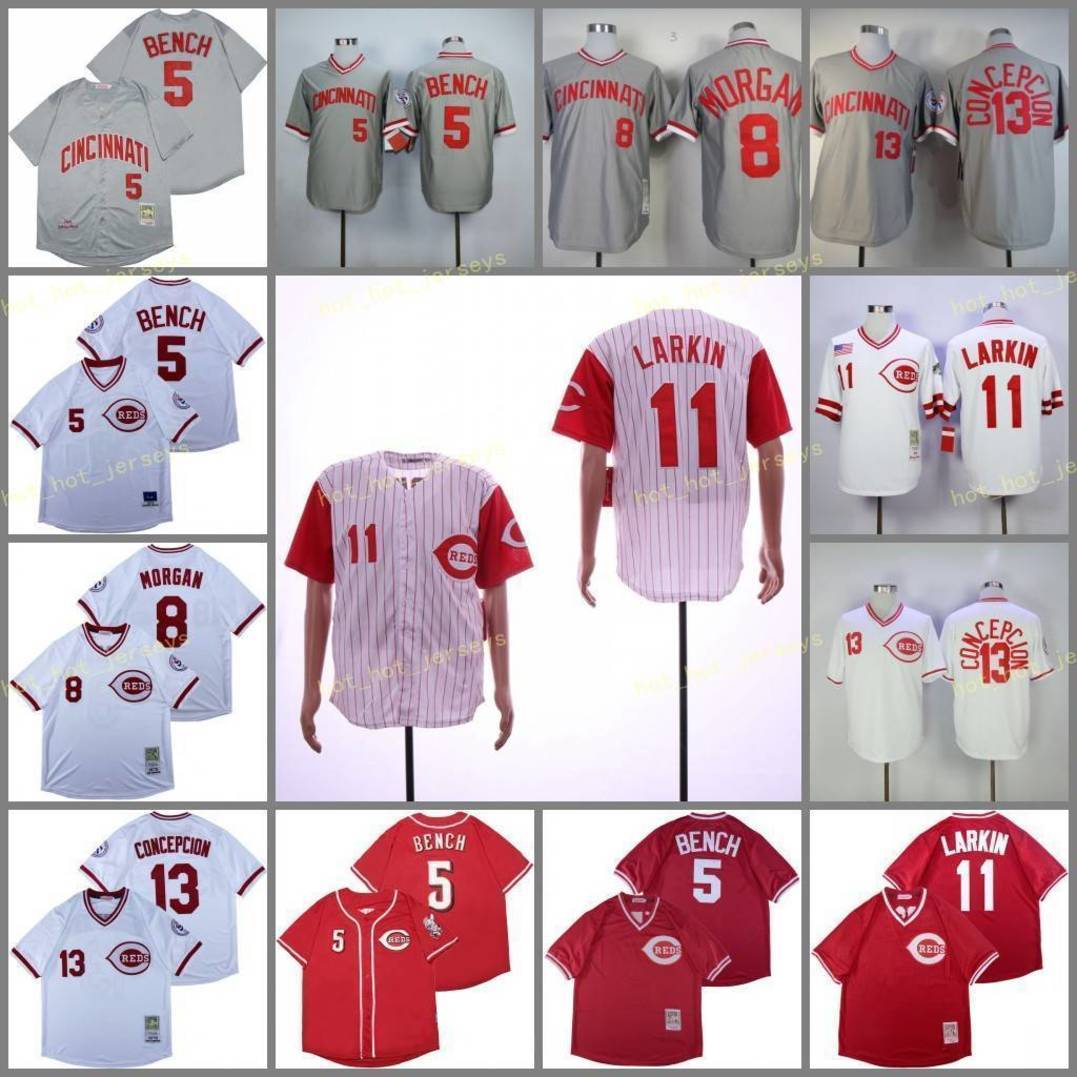 Retired 5 Johnny Bench Baseball Jersey 8 Joe Morgan 11 Barry Larkin 13 Dave Concepcion 1969 Vintage Retro Cooperstown Mesh Stitch Pullover, Blue;black
Retired 5 Johnny Bench Baseball Jersey 8 Joe Morgan 11 Barry Larkin 13 Dave Concepcion 1969 Vintage Retro Cooperstown Mesh Stitch Pullover, Blue;black
