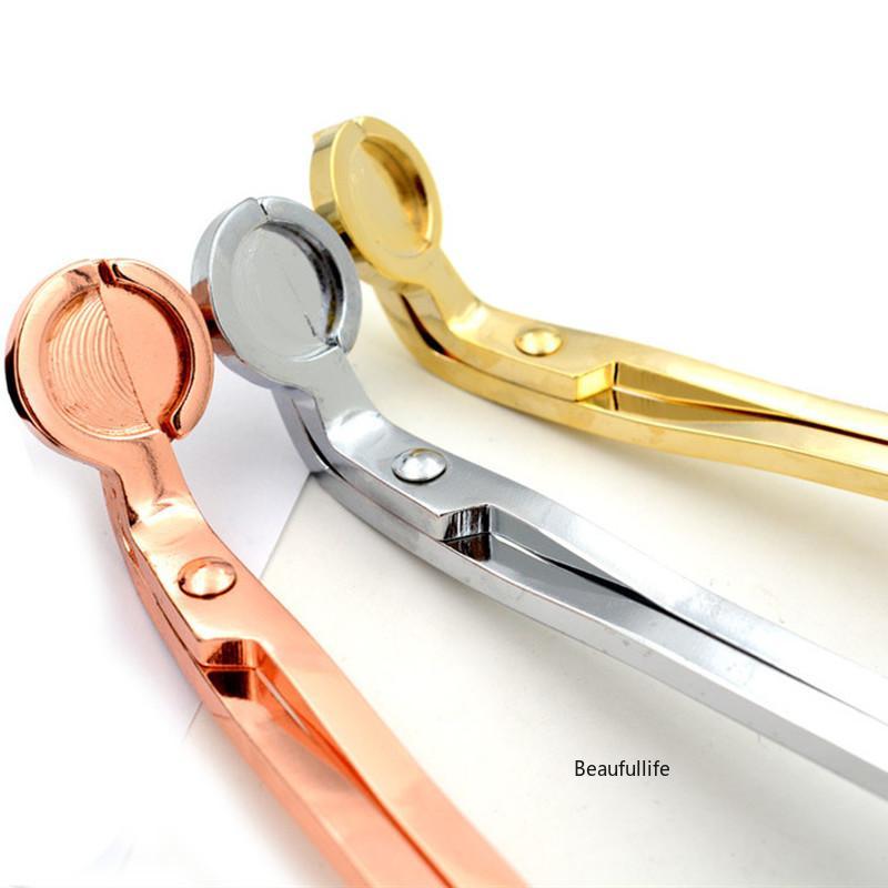 Candle Scissors Bulk Black and Snuffer Safe Tools Stainless Steel Snuffers Cutter Clips Oil Lamp Trim Cut Spent Wicks Cleaner Burn Prevent Soot Buildu