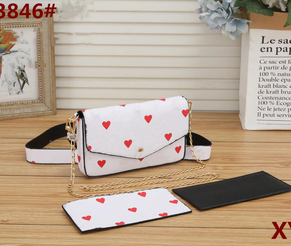 Fashion 3pcs/set POCHETTE FELICIE chain bag M64064 bags women shoulder handbags embossed flower crossbody handbag purse card holder wallet H
Fashion 3pcs/set POCHETTE FELICIE chain bag M64064 bags women shoulder handbags embossed flower crossbody handbag purse card holder wallet H