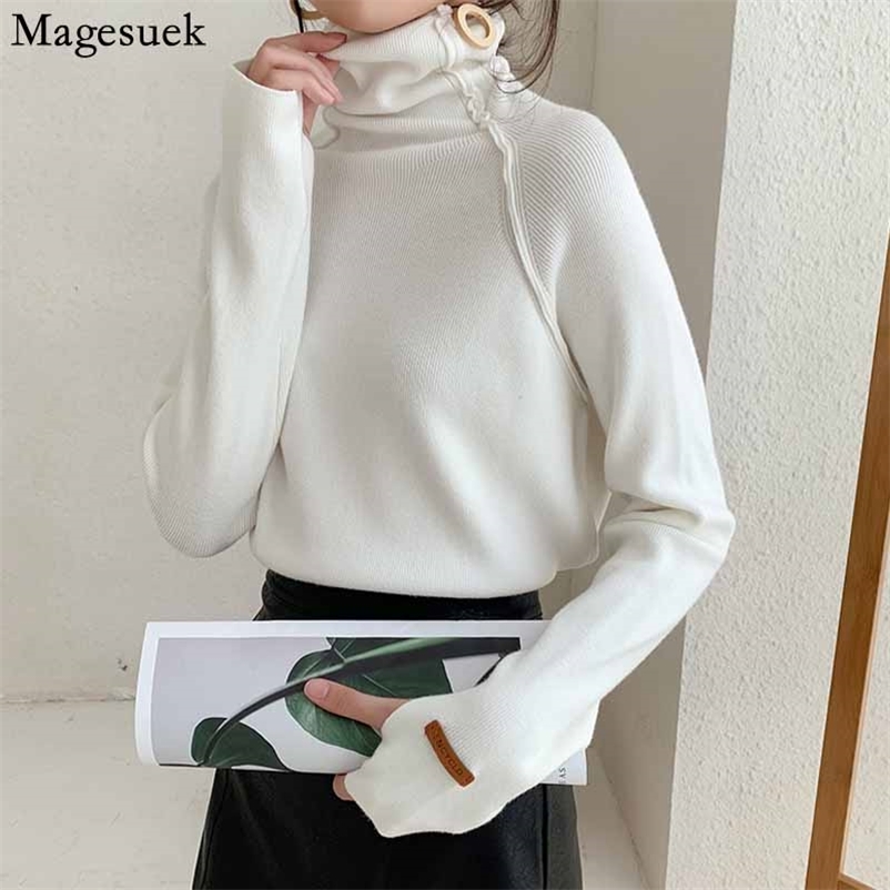 Solid Loose Slim Sweater Long Sleeve Wild Pullover Autumn and Winter Women's Turtleneck Heap Collar Female 11259 210518, White
Solid Loose Slim Sweater Long Sleeve Wild Pullover Autumn and Winter Women's Turtleneck Heap Collar Female 11259 210518, White