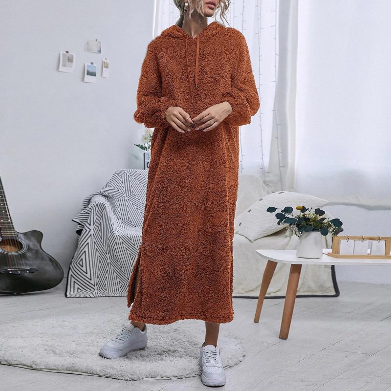 Casual Dresses Hooded Womens Winter Thicken Flannel Dress Bathrobe Women Soft Warm Loose Nightgown Velvet Pajamas Homewear Sleepwear, Pink
Casual Dresses Hooded Womens Winter Thicken Flannel Dress Bathrobe Women Soft Warm Loose Nightgown Velvet Pajamas Homewear Sleepwear, Pink