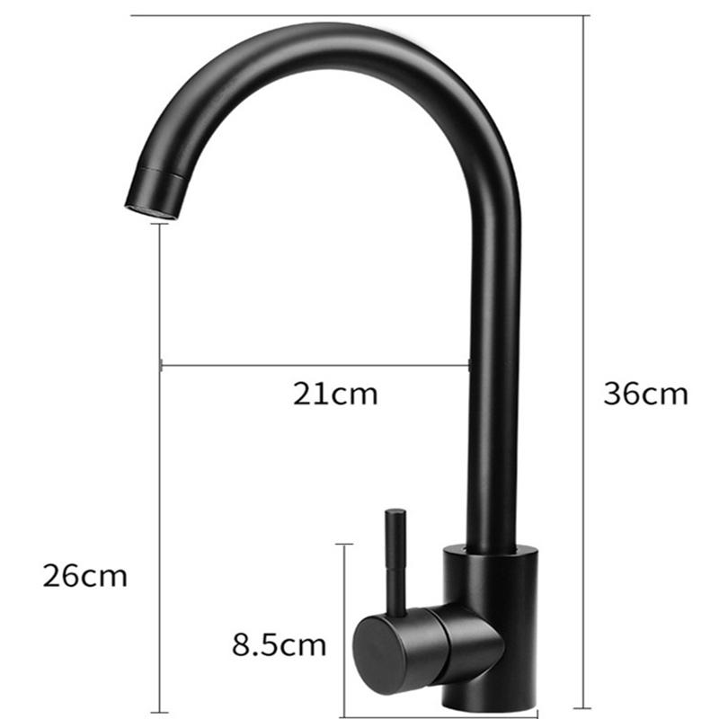 Black Stainless Steel Kitchen Faucet Bathroom Sink Water Tap And Cold Single Handle Shower Faucets