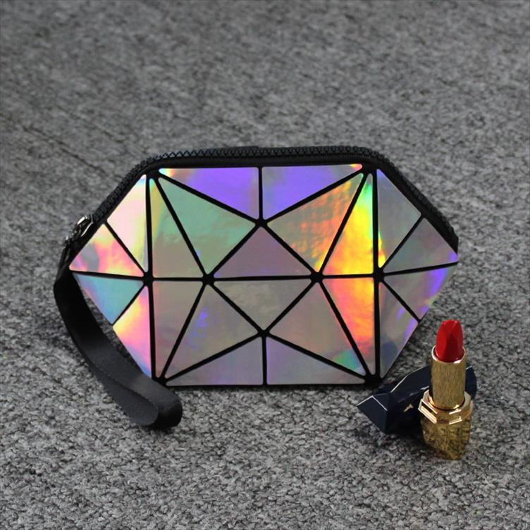 cosmetic bags geometric bag laser material ling brand makeup for women drop good quality 
cosmetic bags geometric bag laser material ling brand makeup for women drop good quality