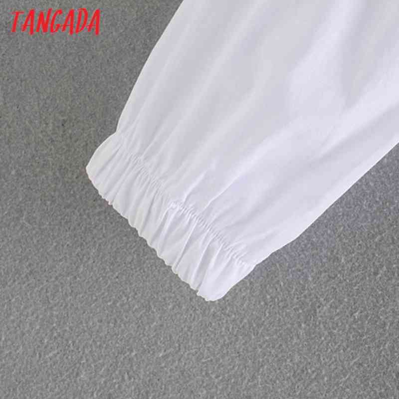 Women Ruffles Embroidery Romantic Off Shoulder Crop Blouse Long Sleeve Chic Female Shirt Tops 5Z94 210416