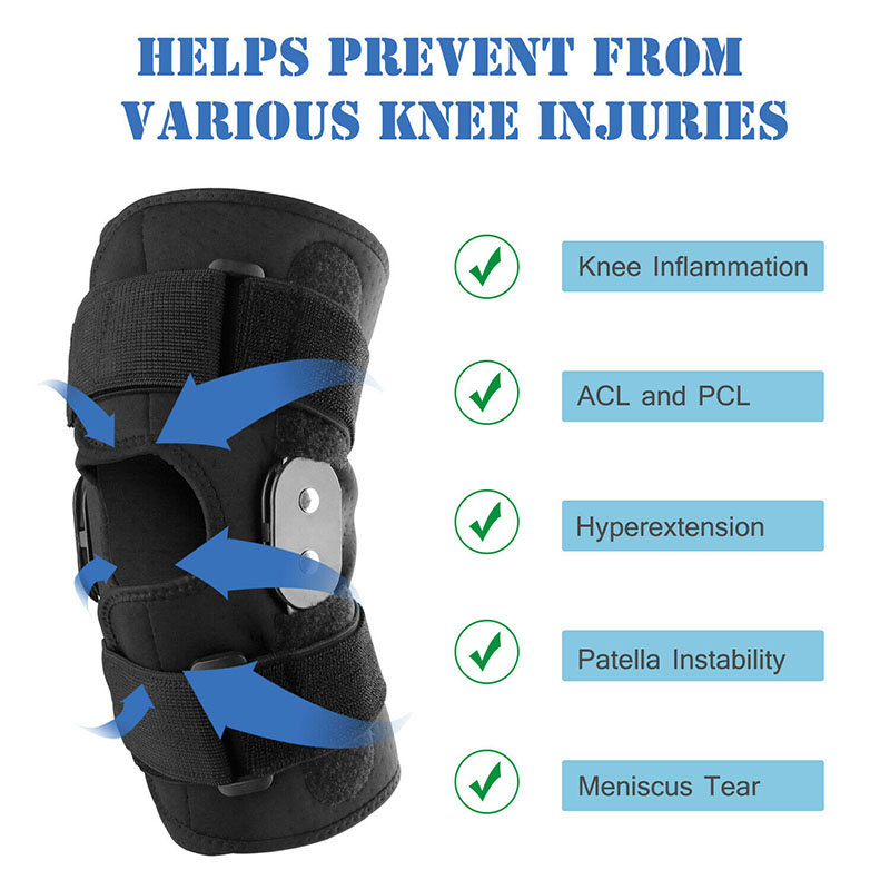 4sizes Adjustable Kneelet Knee Brace Patella Support Protector Alloy Hinged Sports Stabilizer Kneepad Wrap