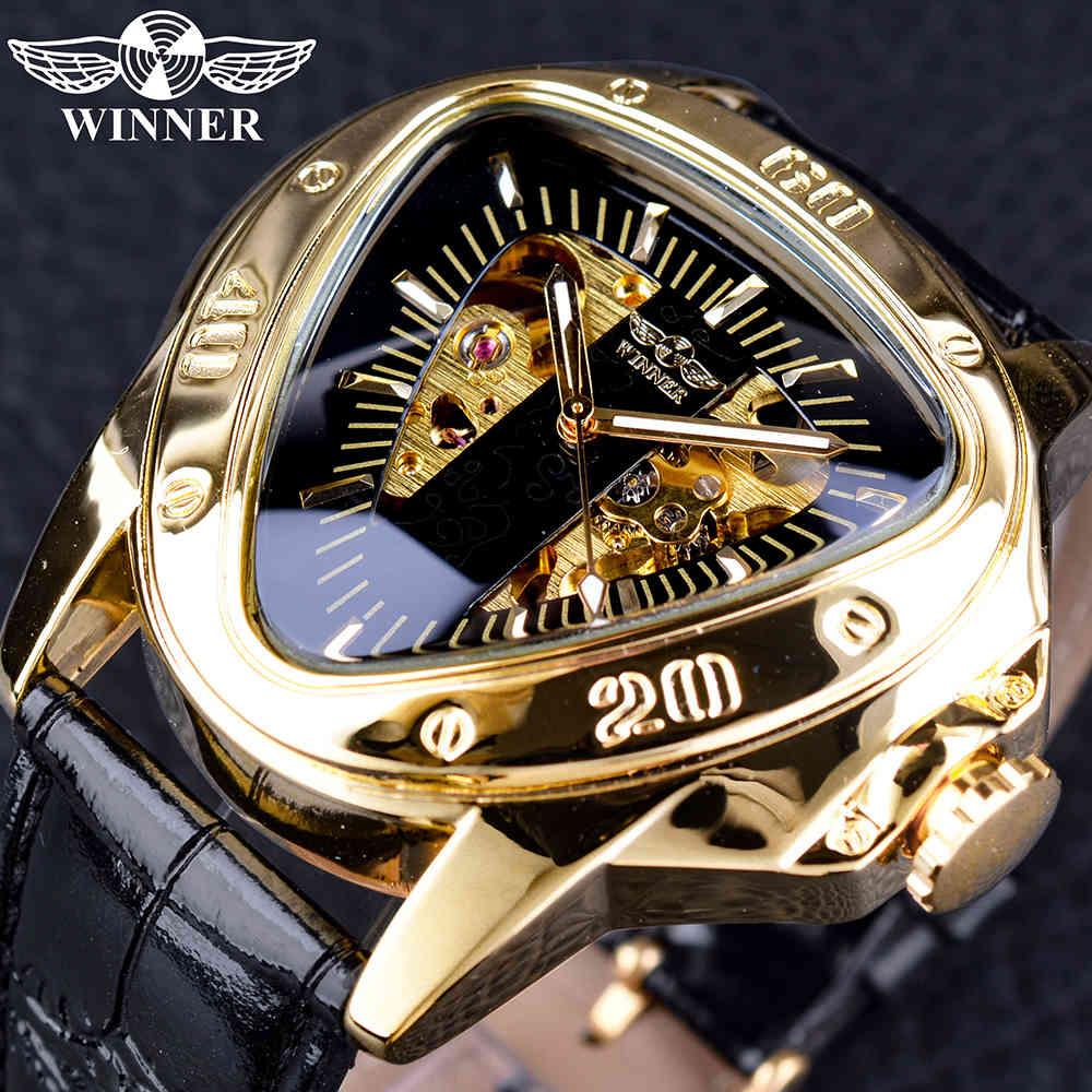 Winner Steampunk Fashion Triangle Golden Skeleton Movement Mysterious Men Automatic Mechanical Wrist Watches Top Brand Luxury, Gmt996-2
Winner Steampunk Fashion Triangle Golden Skeleton Movement Mysterious Men Automatic Mechanical Wrist Watches Top Brand Luxury, Gmt996-2