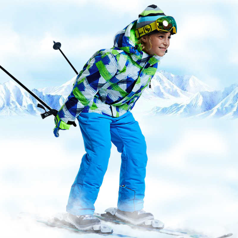 -30 degree Children clothing Set boys girl kids snowboard ski suit Waterproof outdoor sports jacket pants clothes snowsuit teen 210908