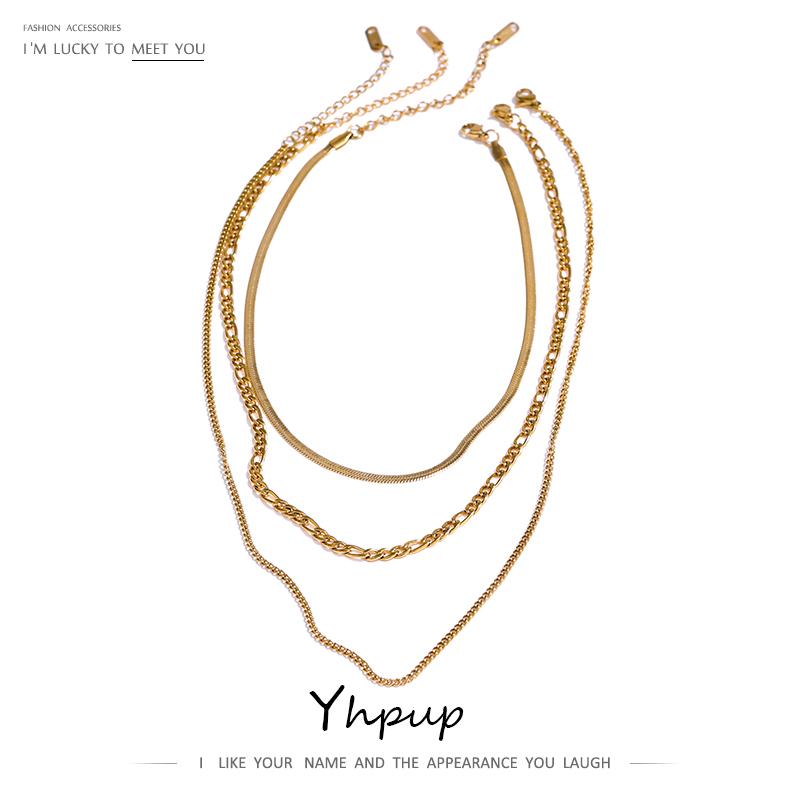 Chains Yhpup Stainless Steel Chain Layered Necklace For Women Statement Golden Metalic Waterproof Collar Jewelry Gala Gift
Chains Yhpup Stainless Steel Chain Layered Necklace For Women Statement Golden Metalic Waterproof Collar Jewelry Gala Gift