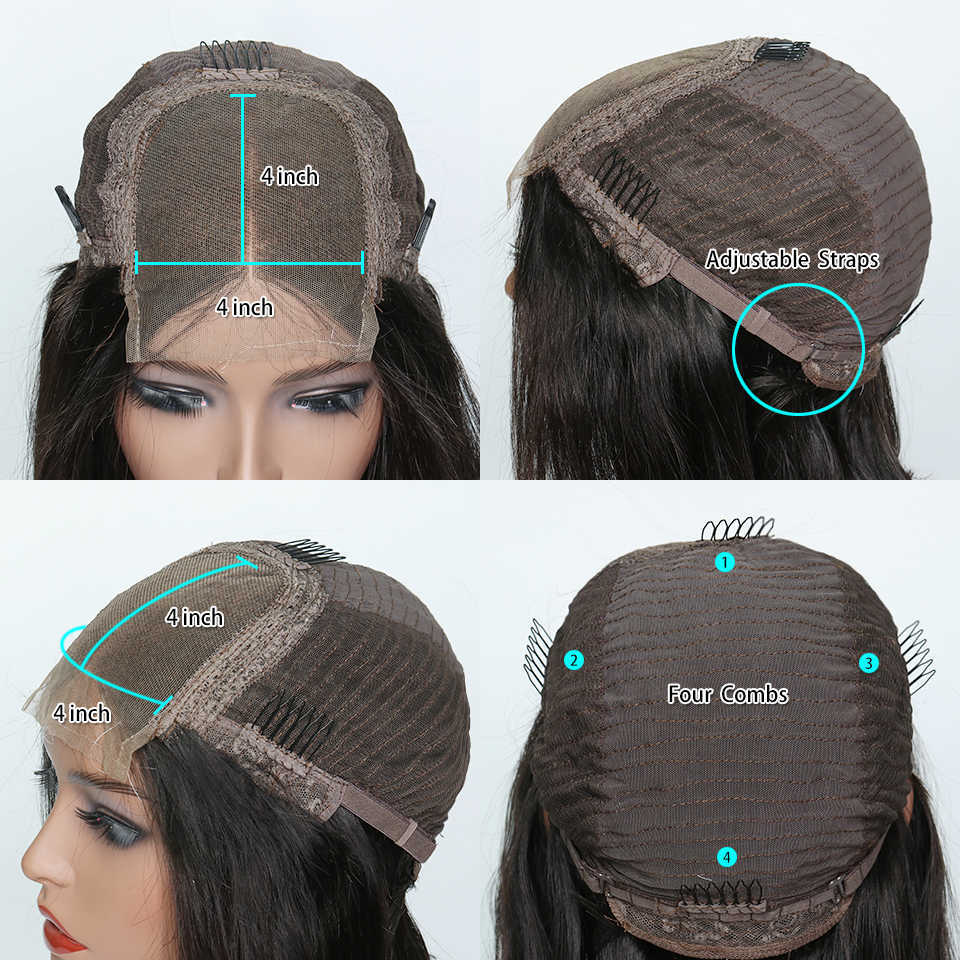 Ombre Color Bob Lace Front Human Hair Wigs Highlight Brazilian Remy Hair 4*4 Lace Wigs 150% Density Pre-plucked S0826