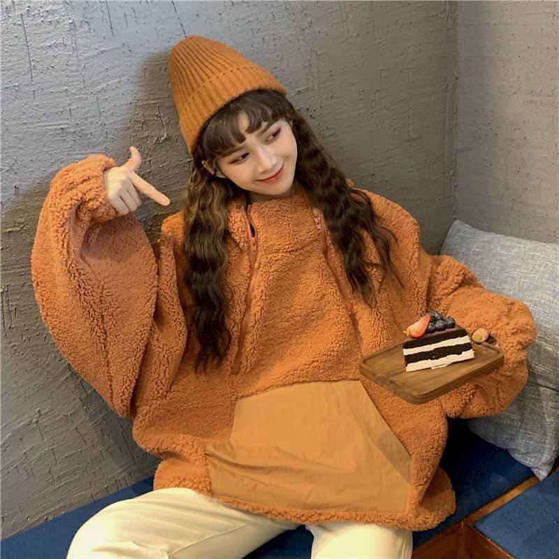 Women's Hoodies & Sweatshirts 2021 Lamb Wool Women Fall Winter Korean Loose Thick Jacket Oversized Sweatshirt Goth Clothes Solid Harajuku Go, Orange
Women's Hoodies & Sweatshirts 2021 Lamb Wool Women Fall Winter Korean Loose Thick Jacket Oversized Sweatshirt Goth Clothes Solid Harajuku Go, Orange