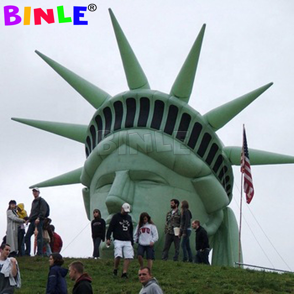 Jumbo 20ft Giant inflatable statue of liberty head balloon man sculpture for advertisement and decoration