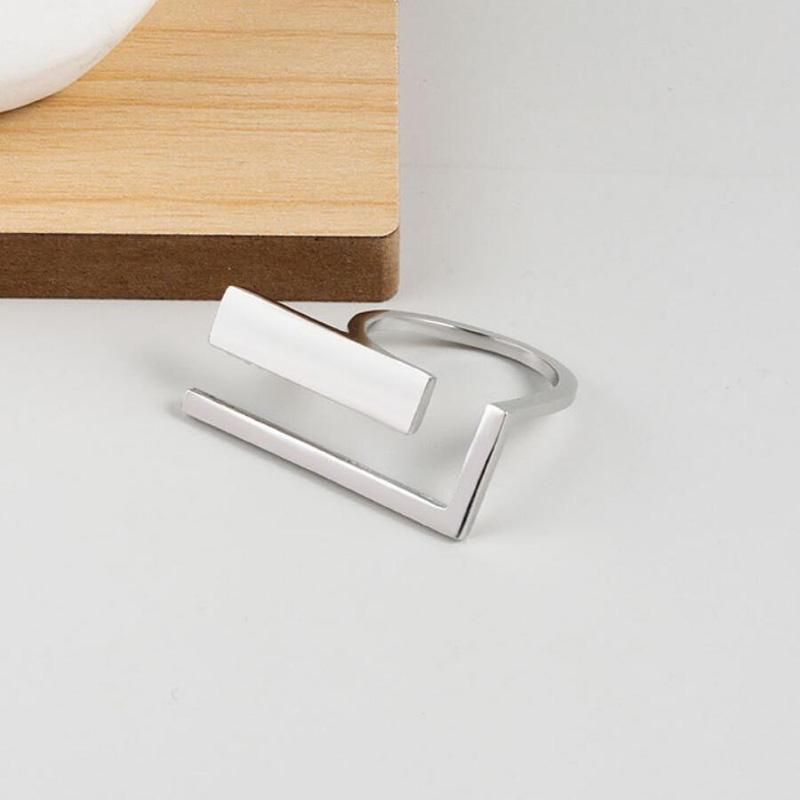 Cluster Rings KOFSAC Occident Chic Geometric Ring For Women Silver Color Jewelry Fashion Simple Hyperbole Lady Finger Gifts Daily
