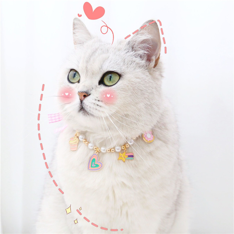 Fashion Pet Collars Puppy Dog Cat Pearl Necklace Pet Accessories Cute Pendant Pets Dogs Cats Collar & Leads Jewelry