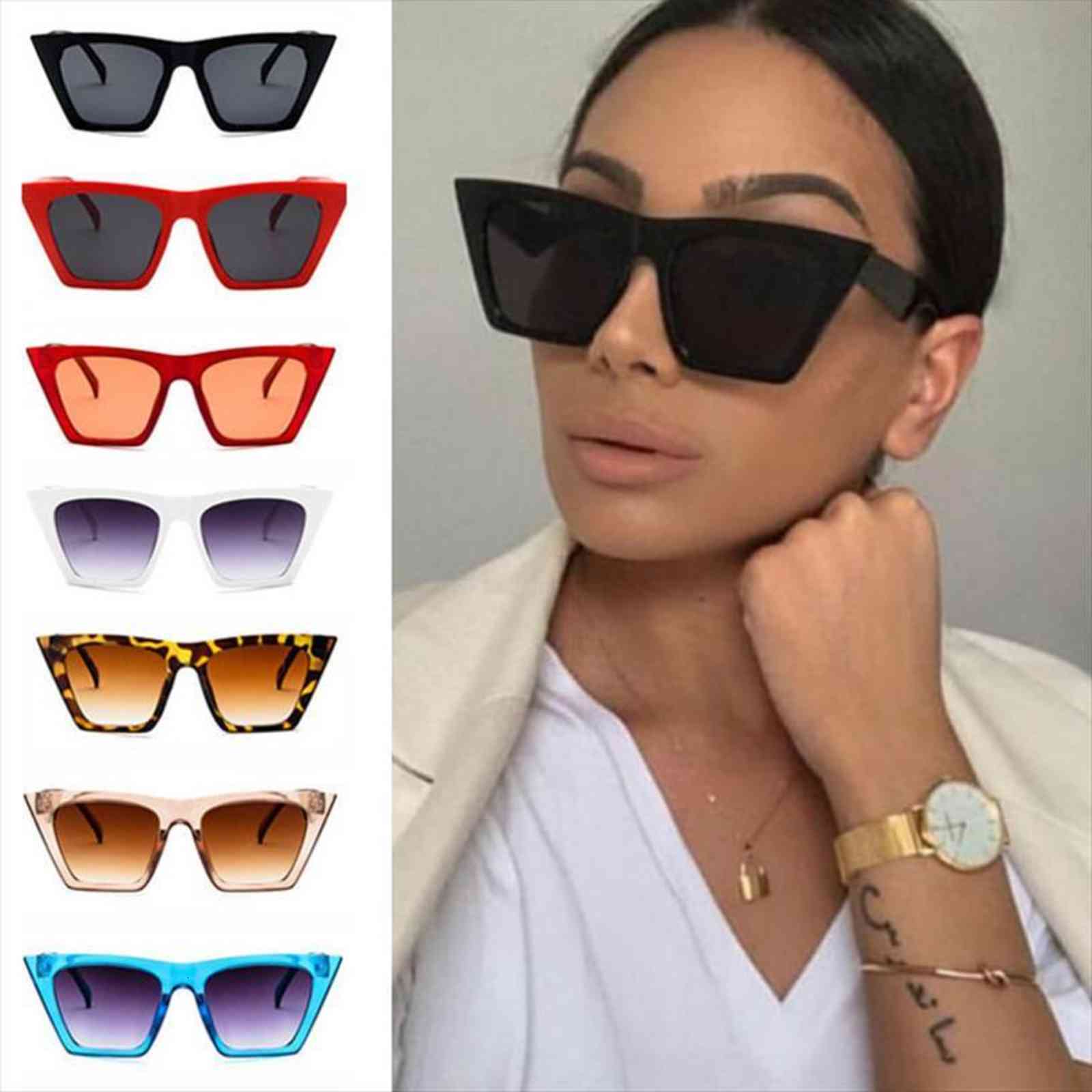 square sunglasses brand cat eye sun glasses women men personalized colorful eyeglasses womens fashion shades uv400, White;black
square sunglasses brand cat eye sun glasses women men personalized colorful eyeglasses womens fashion shades uv400, White;black