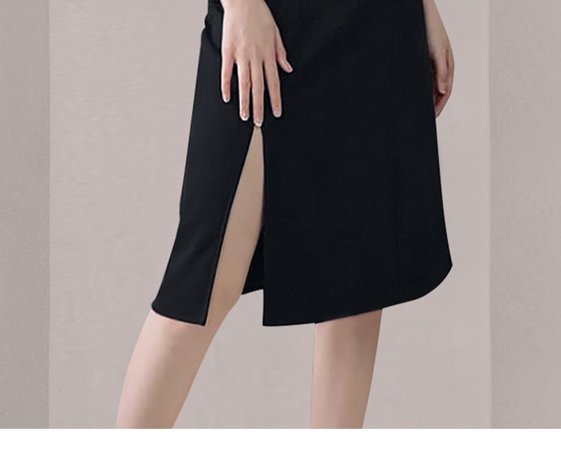 French Women Elegant Ruffles Sleeveless Vintage Square Collar Black Slim Dress Bodycon Sexy Split Party Vestidos 210519