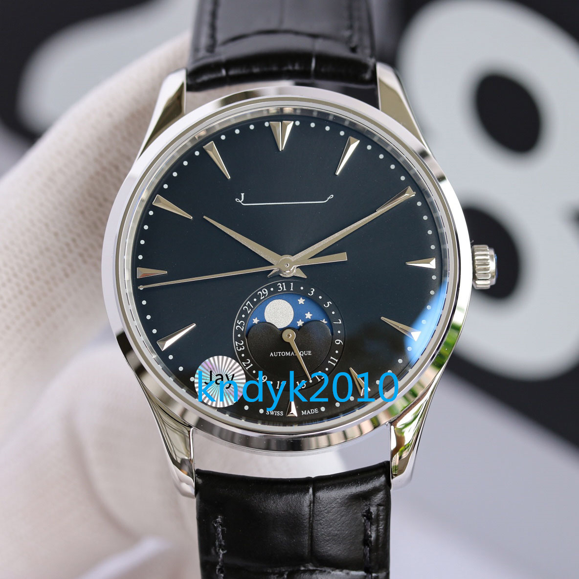 Luxury Classic Moonphase Mens Watch 316L Stainless Steel Swiss 2824 Automatic Mechanical Sapphire Crystal Wristwatch Real Leather Strap Water Resistant
Luxury Classic Moonphase Mens Watch 316L Stainless Steel Swiss 2824 Automatic Mechanical Sapphire Crystal Wristwatch Real Leather Strap Water Resistant