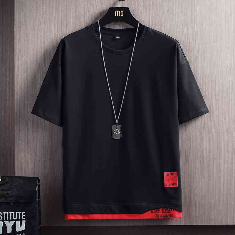 4 Colors Short Sleeve Men's T-Shirt Summer Fashion Patchwork Tshirt men Classic O-NECK Tops High Quality Harajuku male Tee Shirt 210603
