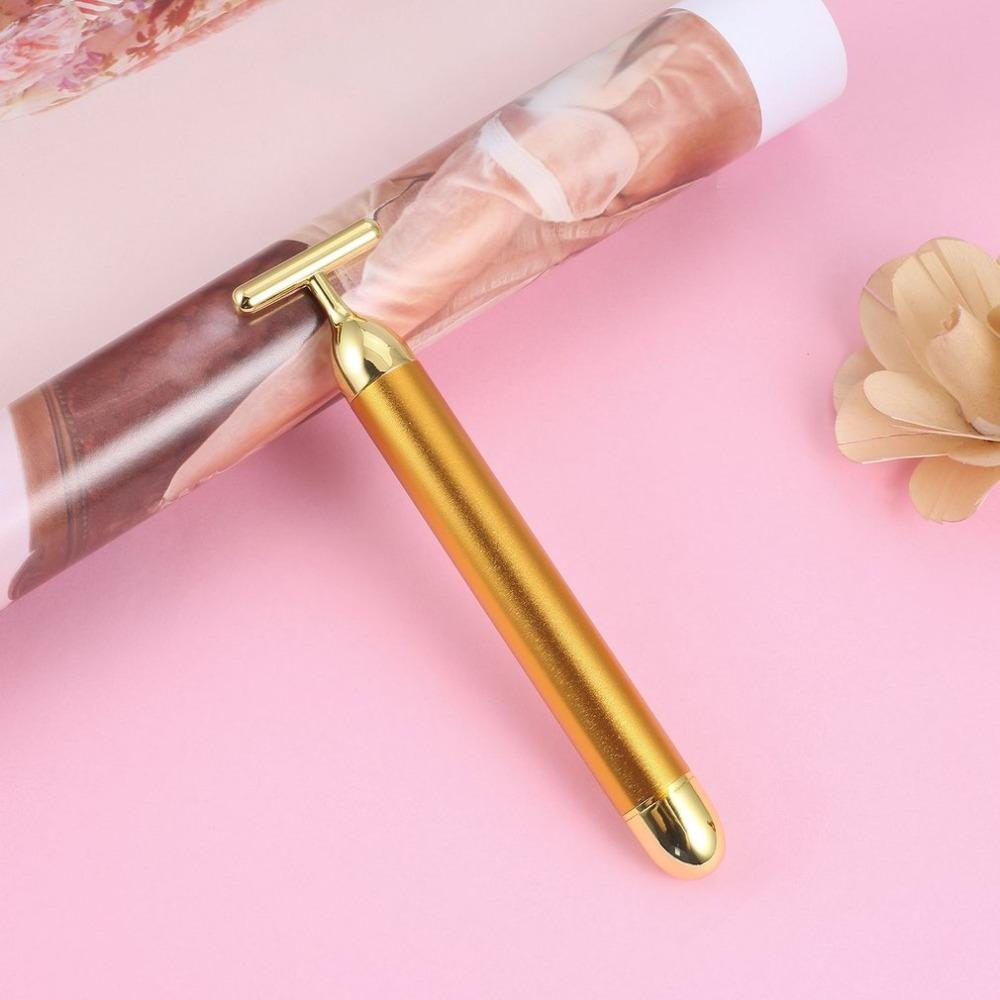 No Battery Face Lift Massager 24K Beauty Bar Skin SPA Massage Stick Tightening Slimming Wrinkle Removal Facial Tools