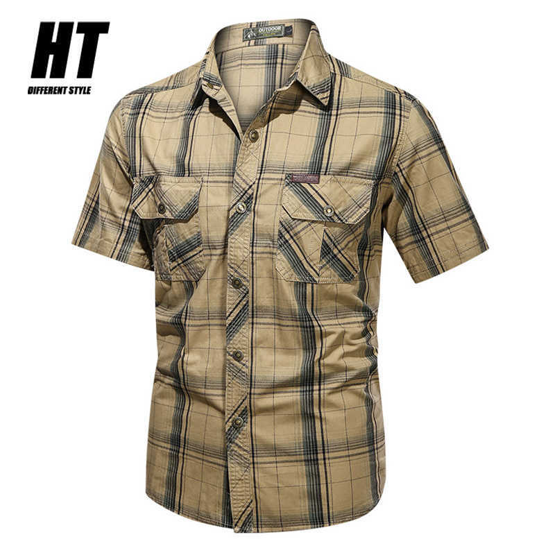 Brand Men Shirts Casual Turn-down Collar Gingham Shirts Men 100% Cotton Short Sleeve Tops Comfortable Classic Quality Shirt Men 210603, Mg5002khaki
Brand Men Shirts Casual Turn-down Collar Gingham Shirts Men 100% Cotton Short Sleeve Tops Comfortable Classic Quality Shirt Men 210603, Mg5002khaki