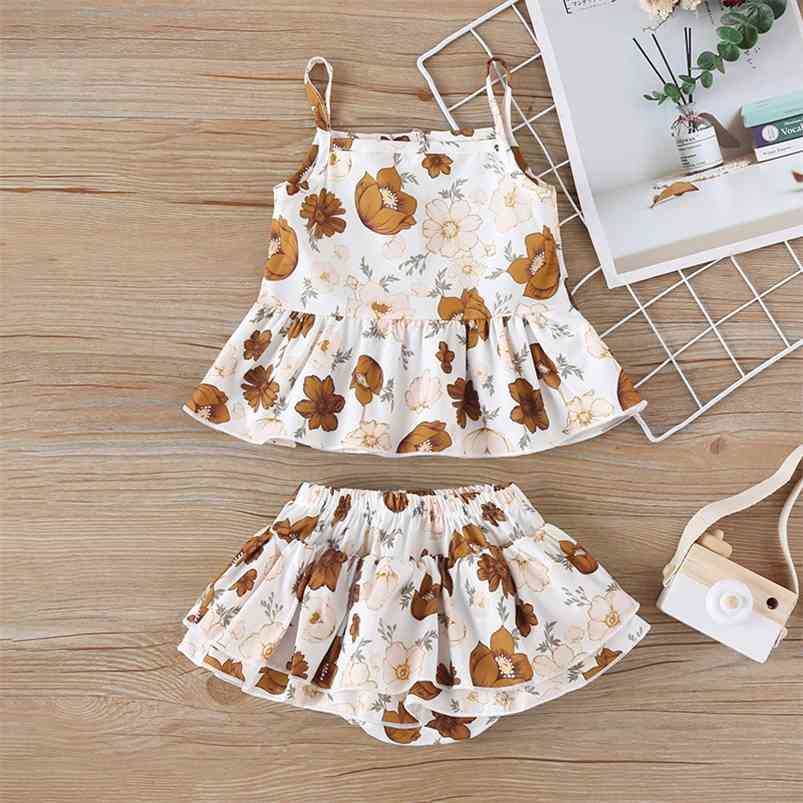 Summer Children Sets Casual Girls Strap Button Print Floral Tops Short Skirt Cute Clothes 6M- 210629, White
Summer Children Sets Casual Girls Strap Button Print Floral Tops Short Skirt Cute Clothes 6M- 210629, White