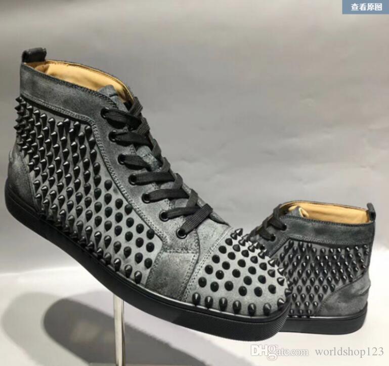 Designs Shoes Spike Junior Calf Hi Cut Brand Red Bottom Men Sneaker Luxury Party Wedding Shoes Genuine Sue uhi Size 5 14 LOUBOUTIN CHRISTIAN, Color 3
Designs Shoes Spike Junior Calf Hi Cut Brand Red Bottom Men Sneaker Luxury Party Wedding Shoes Genuine Sue uhi Size 5 14 LOUBOUTIN CHRISTIAN, Color 3