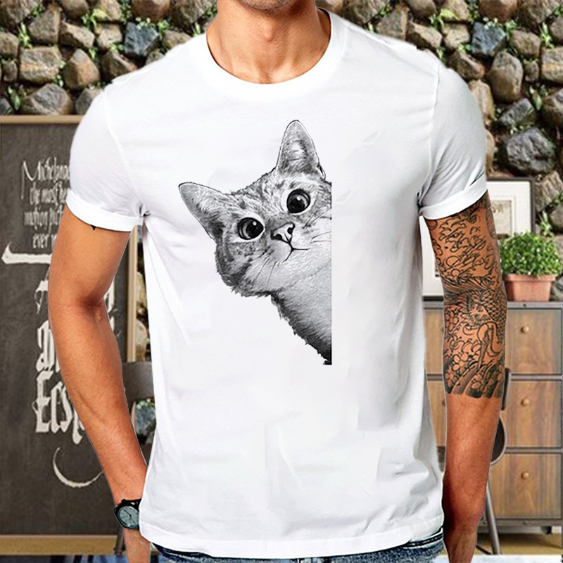summer new men's t-shirt short sve white probe print style large t-shirt, White;black
summer new men's t-shirt short sve white probe print style large t-shirt, White;black