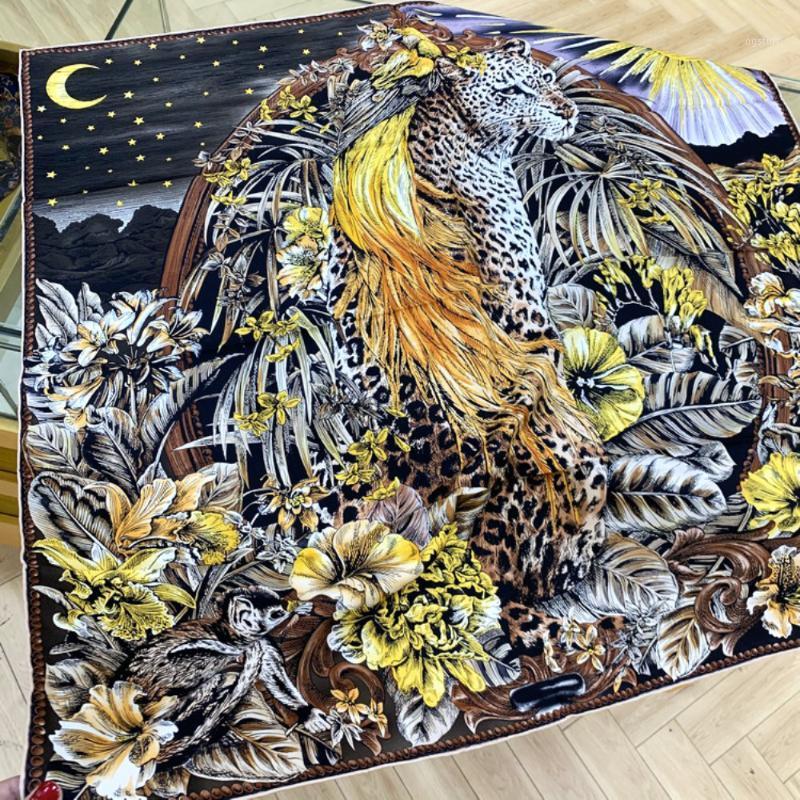 Scarves Moonlight Leopard Arrival Pure Silk Square Scarf Gentleness Personality Luxury Pashmina Design Shawls Wrap KFJ1, Blue;gray
Scarves Moonlight Leopard Arrival Pure Silk Square Scarf Gentleness Personality Luxury Pashmina Design Shawls Wrap KFJ1, Blue;gray