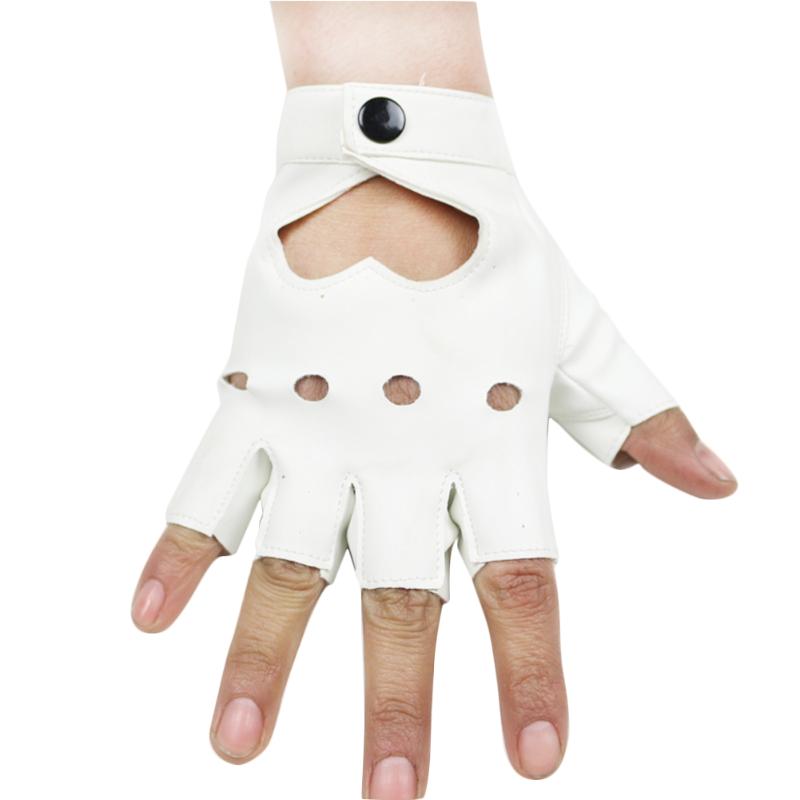 Five Fingers Gloves Men Women Driving Punk Short Leather Half Finger Dance Motorcycle Summer Fashion Solid Color Leopard Mitten