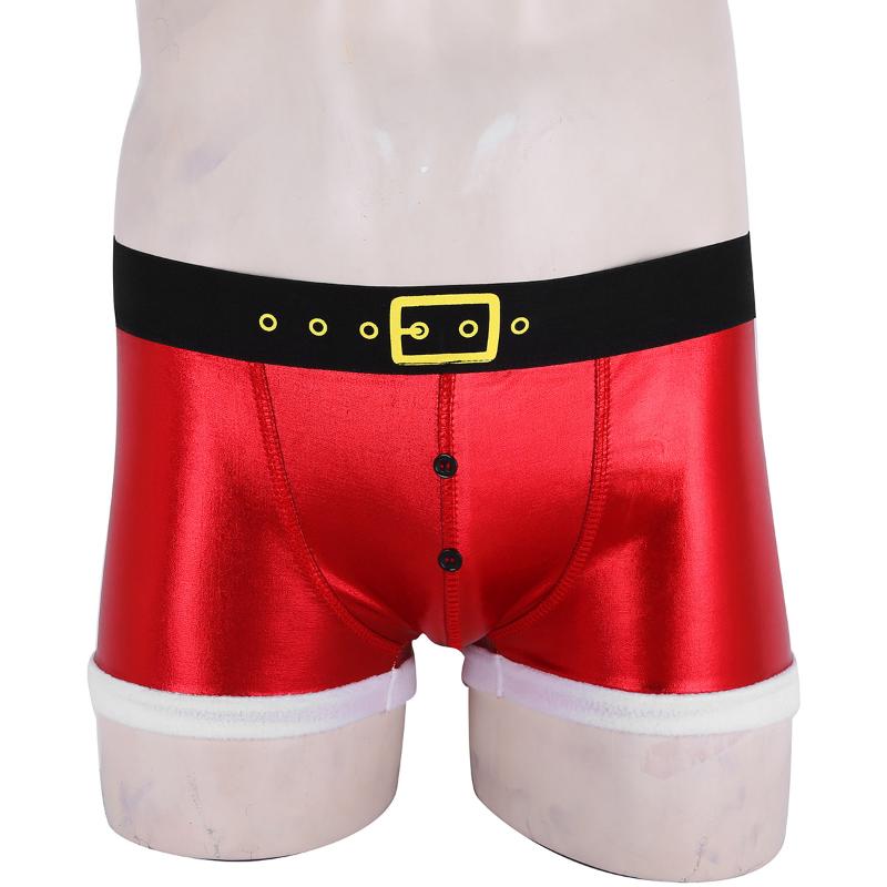Underpants Men Glossy Faux Leather Underwear Belt Printed Pattern Elastic Waist Lingerie Christmas Holiday Santa Claus Costume Boxer Shorts, Black;white
Underpants Men Glossy Faux Leather Underwear Belt Printed Pattern Elastic Waist Lingerie Christmas Holiday Santa Claus Costume Boxer Shorts, Black;white