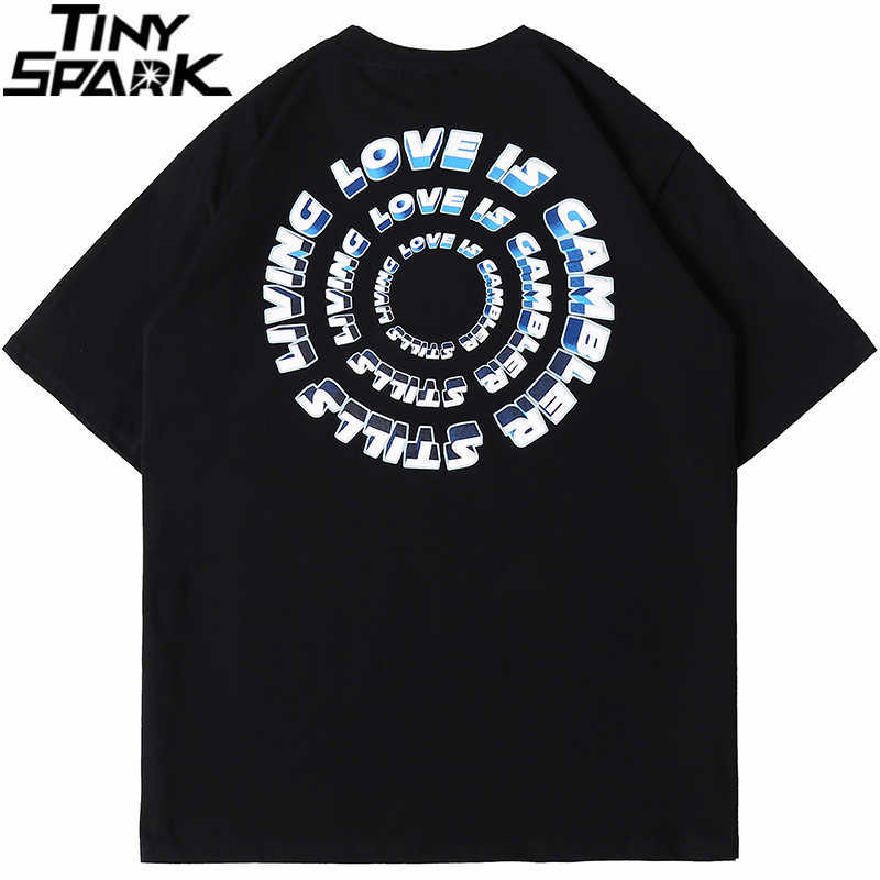 Hip Hop Streetwear Oversize Tshirt Men Harajuku Circle Letter Dice Print T Shirt Spring Summer Short Sleeve T-Shirt Black 210707