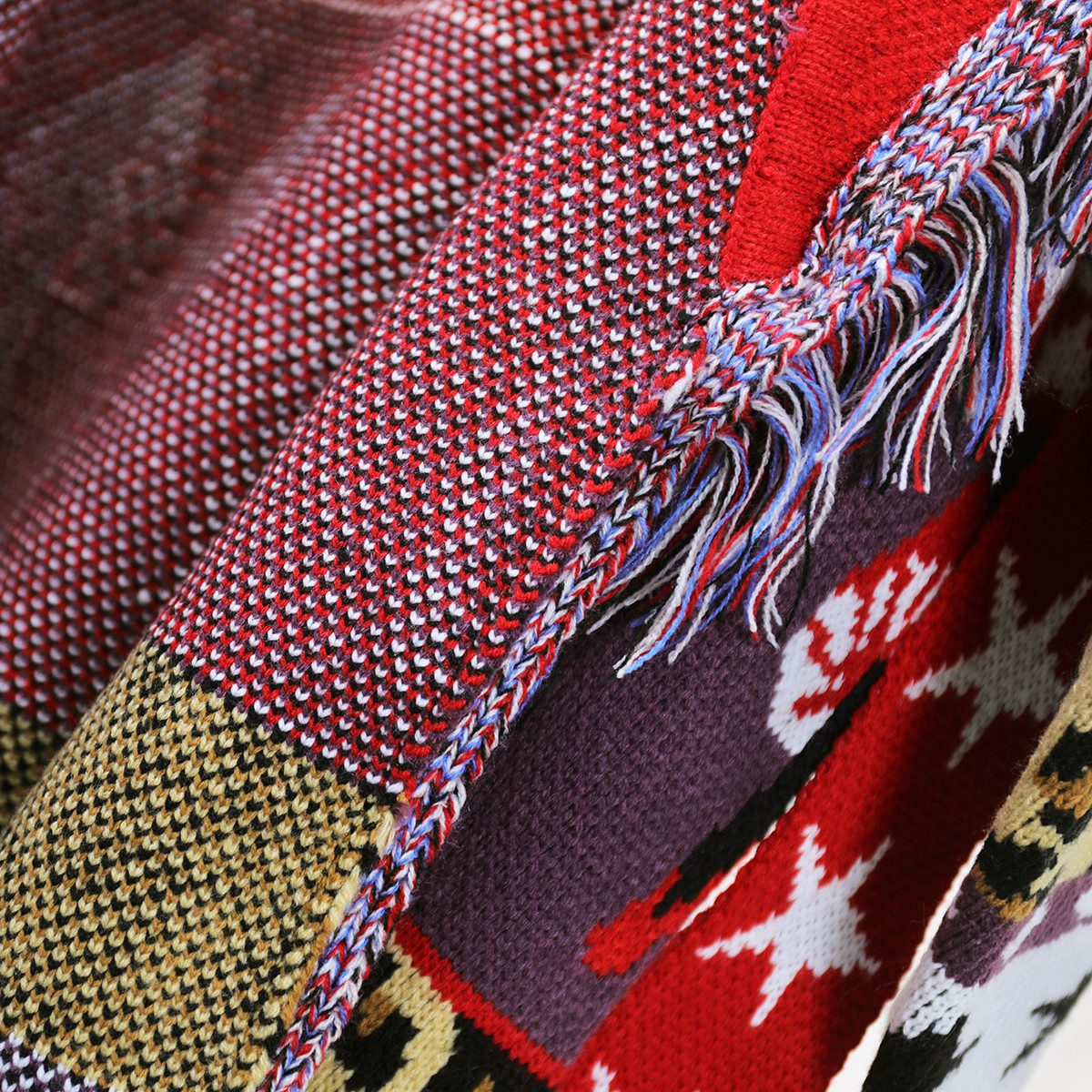 Jastie Mushrooms Oversized Jacquard Cardigan Cashmere Women Winter Long Sleeve Fringe Lapel Fashion Jacket Coat Warm Tops 210419