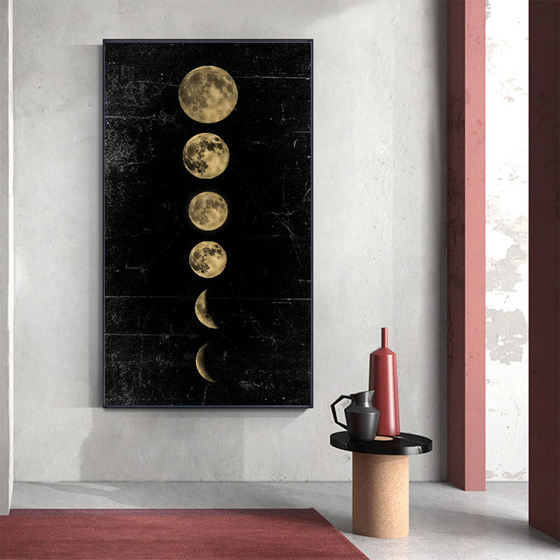 Modern Large Size Poster Canvas Print Wall Art Abstract Painting Moon Picture For Living Room Study Decoration Cuadros No Frame