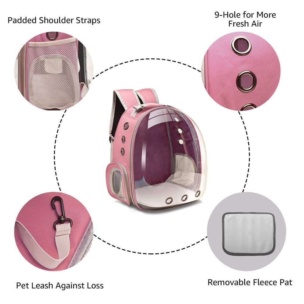 Portable Cat Carrier Bag Breathable Backpack Small Pet Outdoor Travel for Cats Dogs Transparent Space
