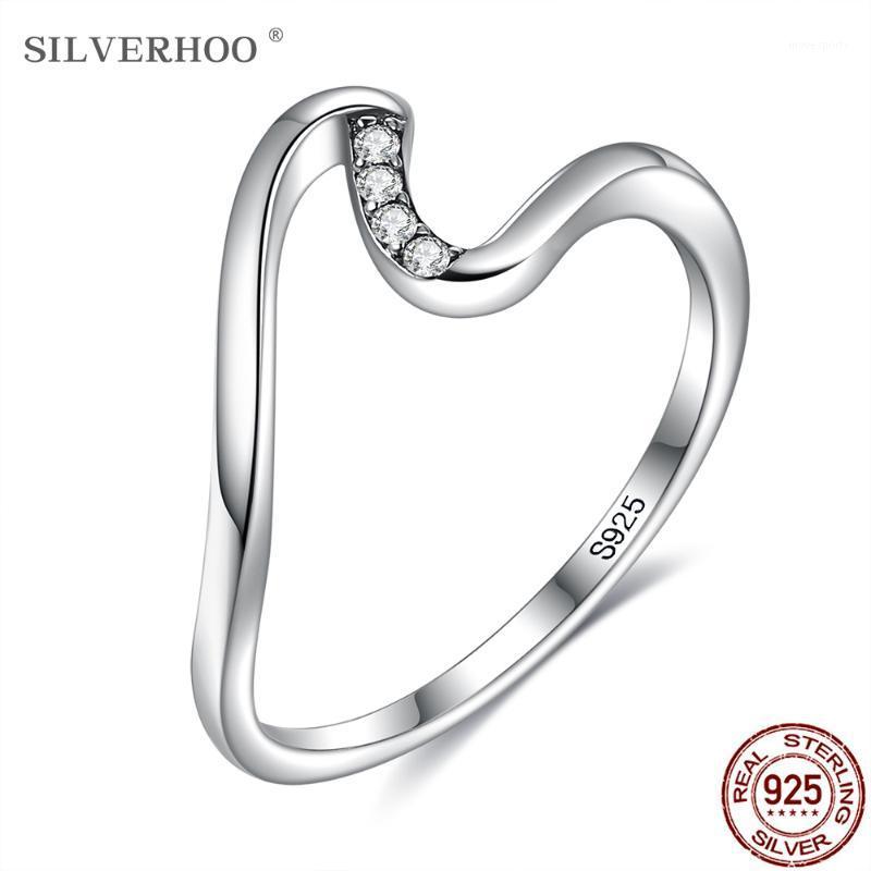 Cluster Rings SILVERHOO Authentic 925 Sterling Silver Simpe Wedding Engagement Ring Geometric Wave Finger For Women Jewelry Gift1
Cluster Rings SILVERHOO Authentic 925 Sterling Silver Simpe Wedding Engagement Ring Geometric Wave Finger For Women Jewelry Gift1