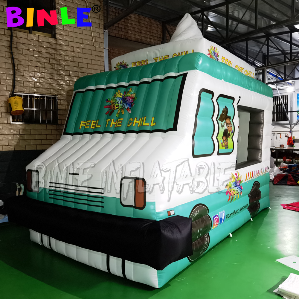 Customized mobile portable giant inflatable ice cream truck stand pop up car tent for advertising