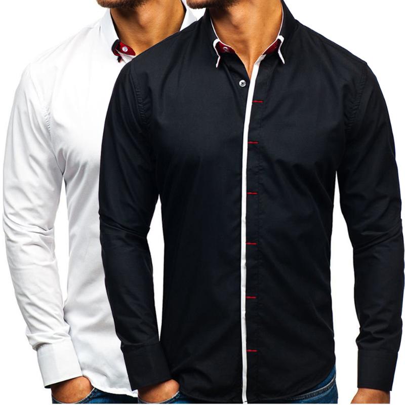 men's casual shirts brand men shirt korean fashion embroidery hidden button long sleeve formal dress slim fit smart male clothes plus, White;black
men's casual shirts brand men shirt korean fashion embroidery hidden button long sleeve formal dress slim fit smart male clothes plus, White;black