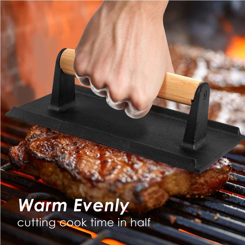 Tools & Accessories Big Bbq Tool Cast Iron Wooden Handle Steak Plate Press Grill Fried Squid Pressure Kitchen
Tools & Accessories Big Bbq Tool Cast Iron Wooden Handle Steak Plate Press Grill Fried Squid Pressure Kitchen