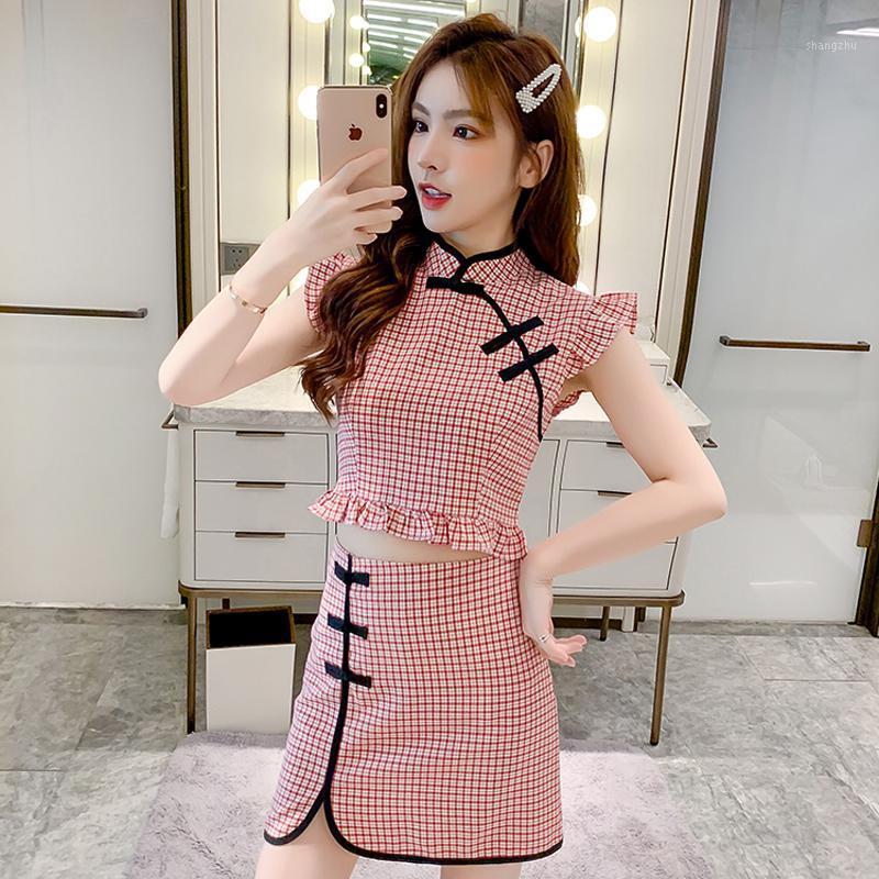 Women' Tracksuits Vintage Women Set Fashion Stand Collar Plaid Crop Top High Waist Mini Skirt Suits Summer Two Pcs Outfits Ropa De Mujer Ch, Red
Women' Tracksuits Vintage Women Set Fashion Stand Collar Plaid Crop Top High Waist Mini Skirt Suits Summer Two Pcs Outfits Ropa De Mujer Ch, Red