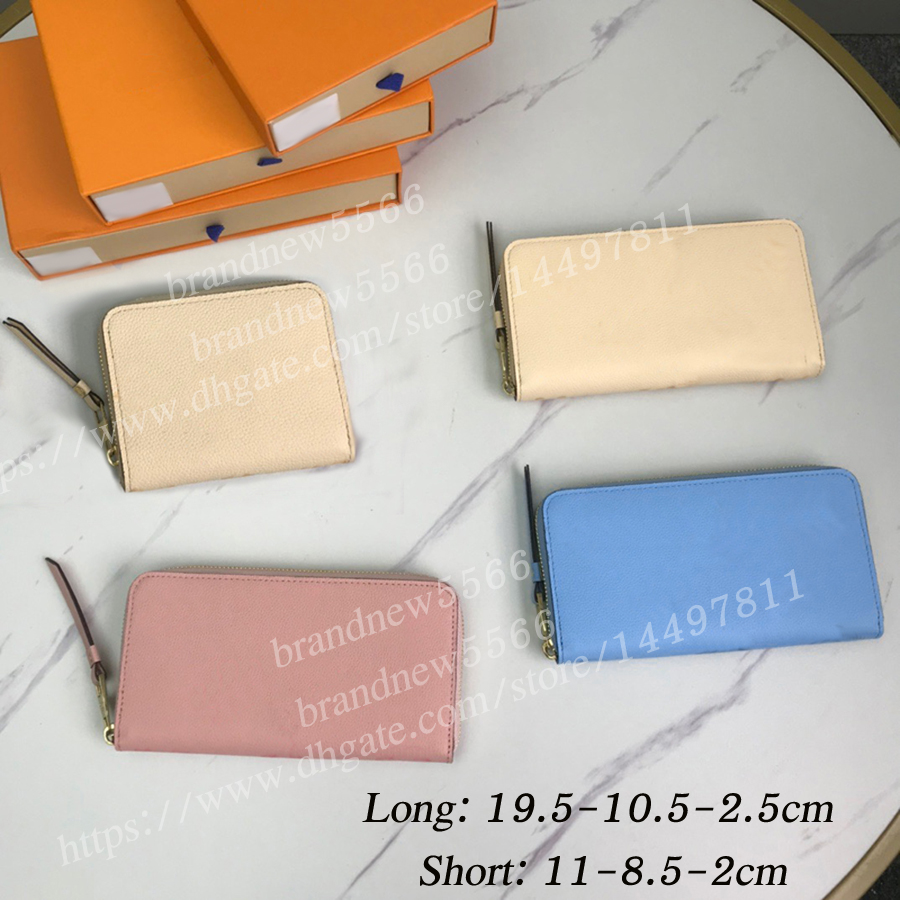 2021 Women Long Wallets 3 colors Gradient purse 80402 80408 Zippy wallet Short coin pocket Women's small pouch Hand bags with box