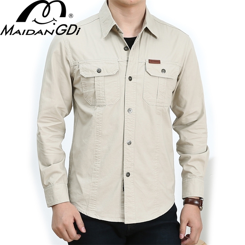 MAIDANGDI Men Shirt Summer Long Sleeved Solid Color Male's Military Quality Wearable Clothing 100% Cotton Absorb Breatha 6X 210721, Blue
MAIDANGDI Men Shirt Summer Long Sleeved Solid Color Male's Military Quality Wearable Clothing 100% Cotton Absorb Breatha 6X 210721, Blue