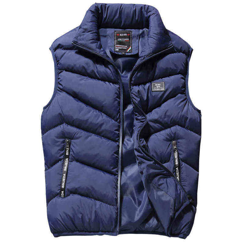 Stylish Vest Jacket Men Sleeveless Jackets Autumn Winter Casual Coats Male Cotton-Padded Men's Vest Thicken Waistcoat 8XL 34 211111