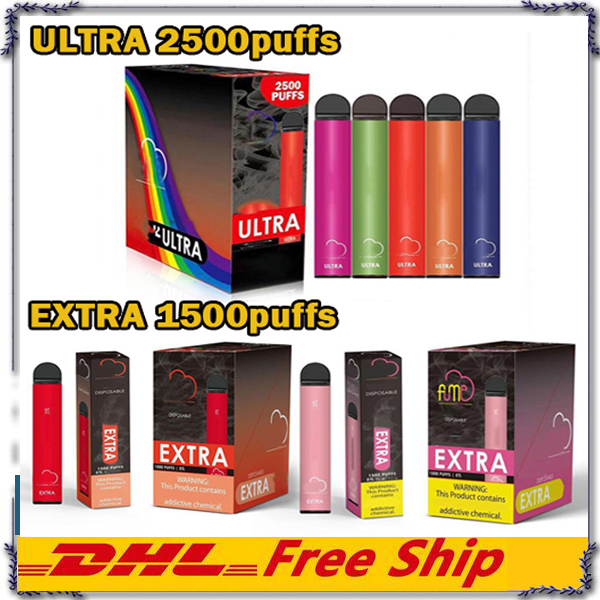 Fumed Extra ULTRA Disposable Vape Pen Electronic Cigarettes Kit 850mAh Battery 1500 2500Puffs Pre-Filled high quality Original vapors wholesale
Fumed Extra ULTRA Disposable Vape Pen Electronic Cigarettes Kit 850mAh Battery 1500 2500Puffs Pre-Filled high quality Original vapors wholesale