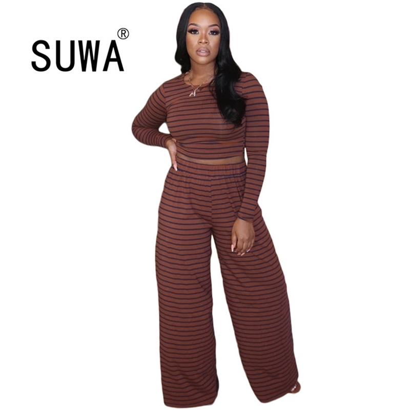 Classic Fashion Contrast Striped Printed Casual 2 Piece Outfits Women Sets Long Sleeve Pullover Tunic Wide Leg Pants Office Suit 210525, Black
Classic Fashion Contrast Striped Printed Casual 2 Piece Outfits Women Sets Long Sleeve Pullover Tunic Wide Leg Pants Office Suit 210525, Black