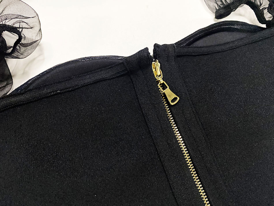 Free Sexy Shirt top Women's Black Mesh Bandage Fashion Slim Fit Solid Cut Elegant Bubble Long Sleeve Top 210524