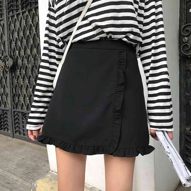 Casual Female Skirt Summer Korean Chic Ins Fashion Versatile High Waist Ruffles Stitching Solid A-line Skirts, Black
Casual Female Skirt Summer Korean Chic Ins Fashion Versatile High Waist Ruffles Stitching Solid A-line Skirts, Black
