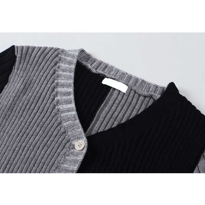 Korean Style O-neck Short Knitted Sweaters Women Thin Cardigan Button up Summer Casual Fashion Patchwork Crop Top Female 210918