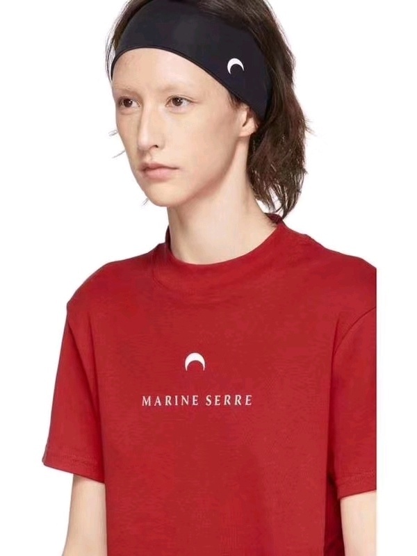 

t Limited wear Red to T super easy moon crescent short sleeve T-shirt marine Serre short sleeve T-shirt