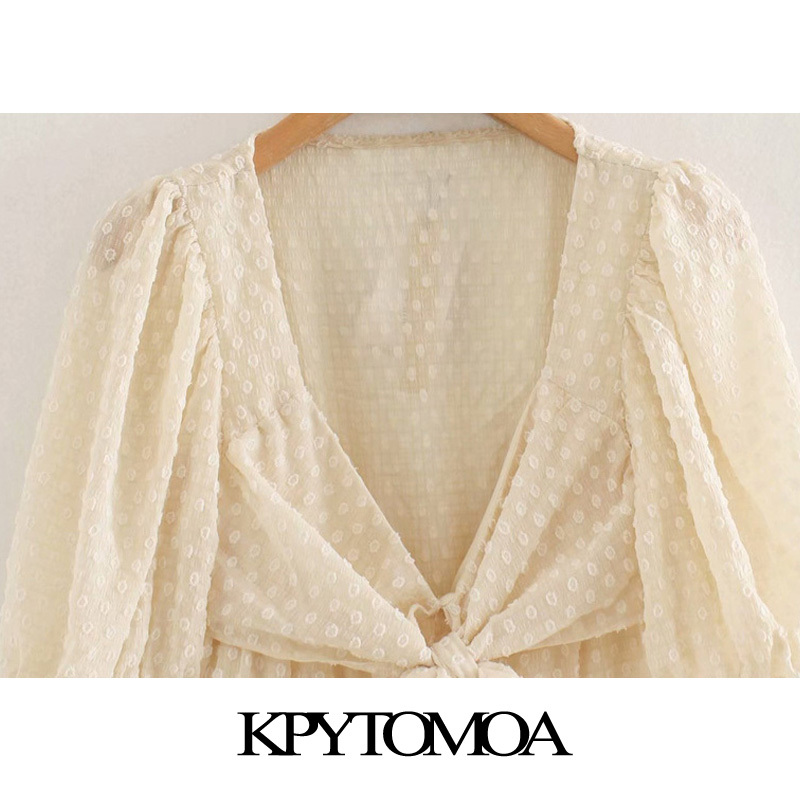 Women Chic Fashion With Bow Tied Polka Dot Midi Dress V Neck Short Sleeve Female Dresses Vestidos Mujer 210420