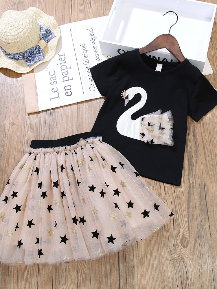 Retail/wholesale girl swan tee pleated skirts Clothing Sets 2pcs set tracksuit short top+ sequins star skirt girls outfits children Designers Clothes, White
Retail/wholesale girl swan tee pleated skirts Clothing Sets 2pcs set tracksuit short top+ sequins star skirt girls outfits children Designers Clothes, White