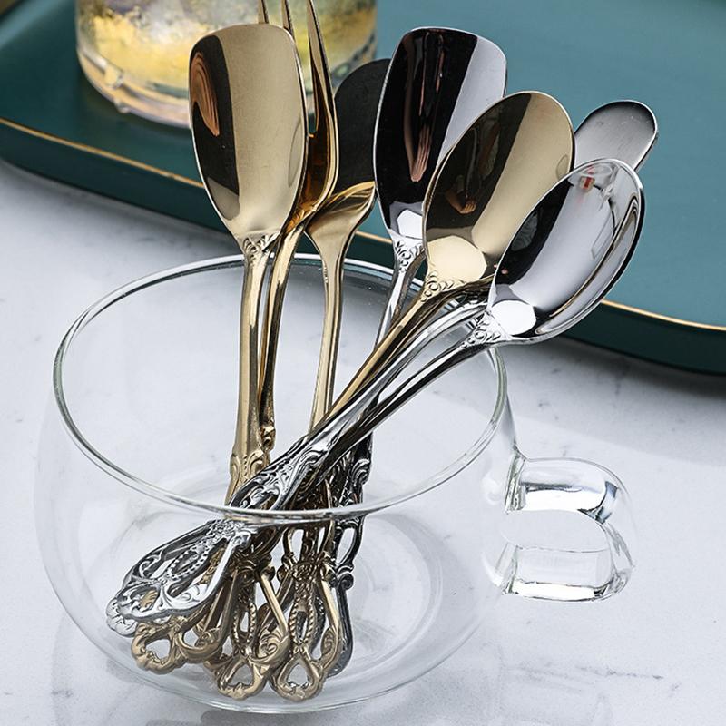 Dinnerware Sets Mirror Polished Hollow Stainless Steel Retro Carved Coffee Spoon Cake Fork Tableware European Style Kitchen Supplies
Dinnerware Sets Mirror Polished Hollow Stainless Steel Retro Carved Coffee Spoon Cake Fork Tableware European Style Kitchen Supplies